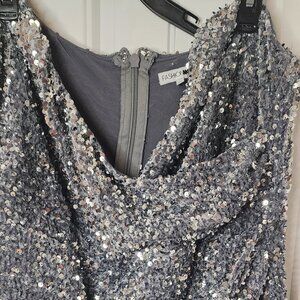 Plus size silver sequence dress